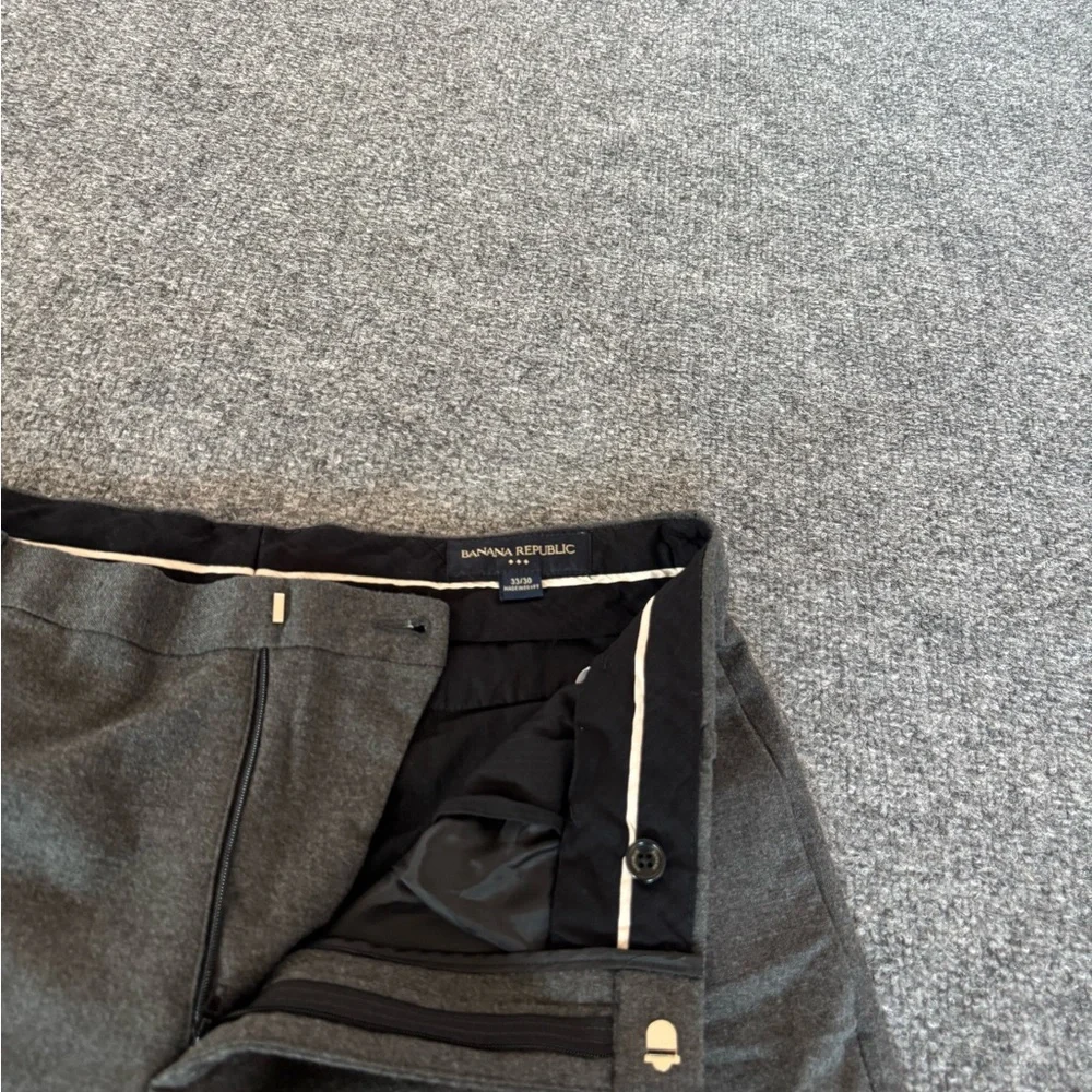 Banana Republic Pants Men 33X30 Charcoal Straight Dress Business Career Stretch